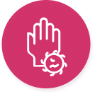 Icon depicting abstract structures over a hand