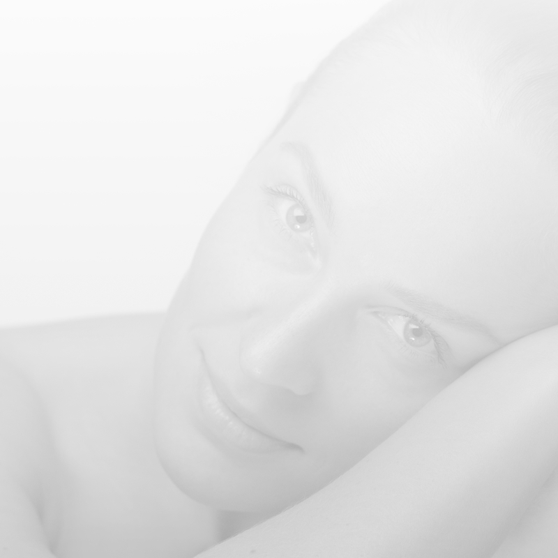 Faded back black and white portrait of a woman