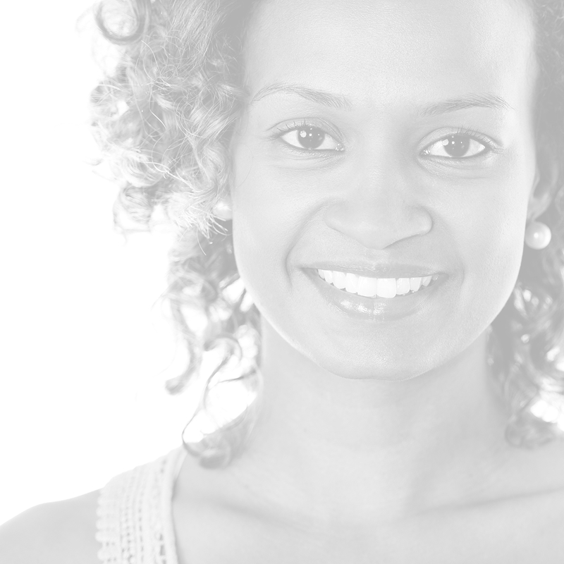 Faded back black and white portrait of a woman