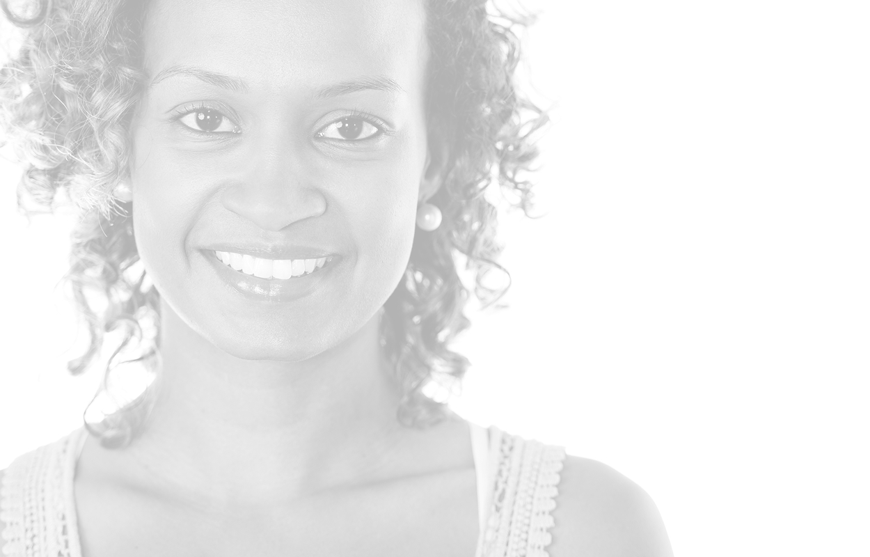 Faded back black and white portrait of a woman